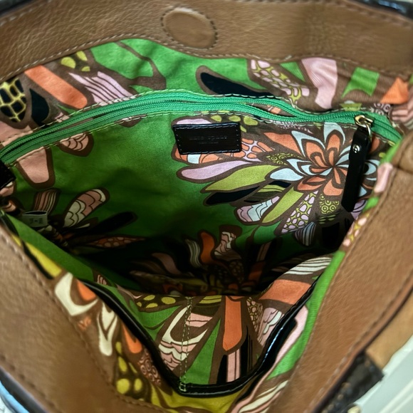 Vintage Kate Spade Saddle Leather Shoulder Bag Patent Espresso Straps - Picture 3 of 8